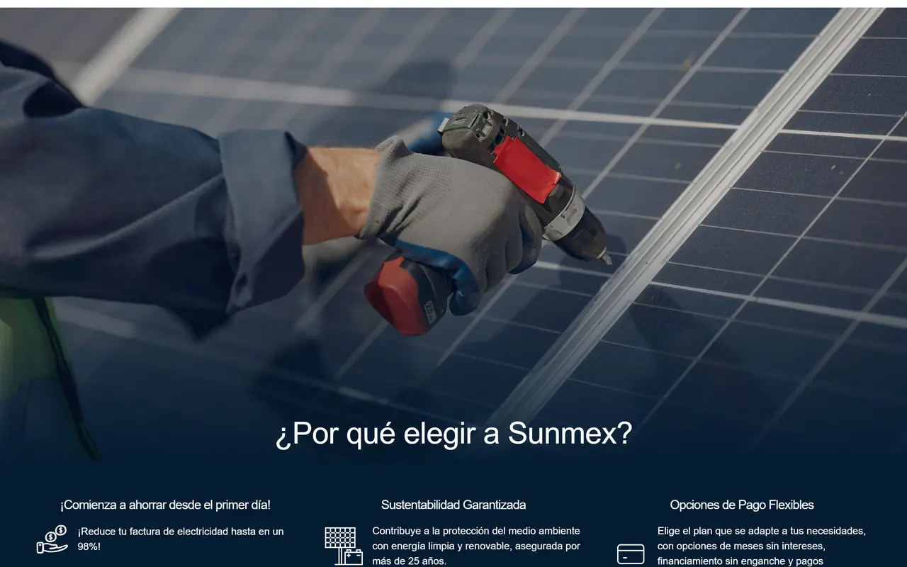 Sunmex Soluciones, captura 2 del sitio